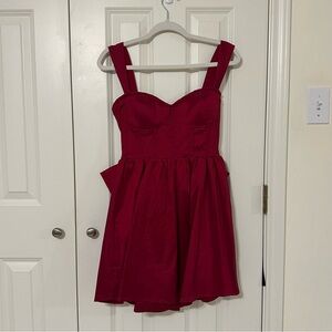 Altar’d State Elyse Satin Dress in Red Size S